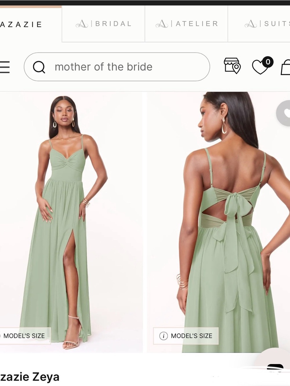 Azazie Zeya Sage Green Spaghetti-Strap Maxi Dress A8